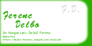 ferenc delbo business card
